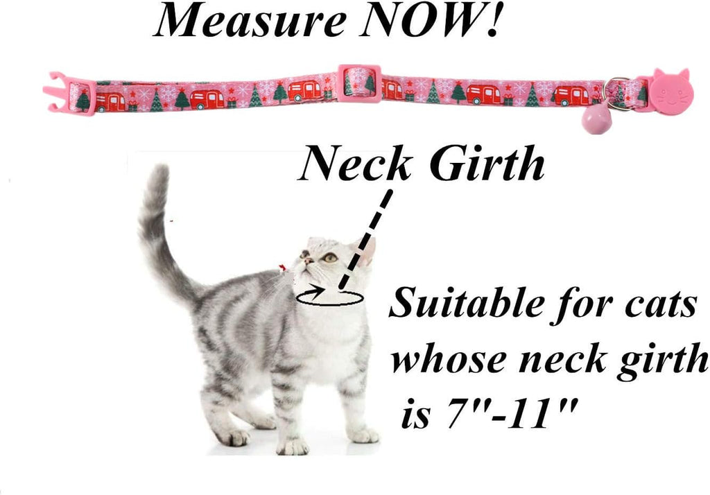 Breakaway Cat Collar Set for Christmas - 2 Pack of X-Small Dog Collars for Kittens and Puppies