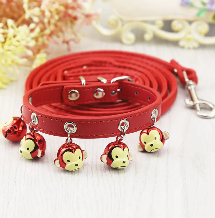 Dog and Cat Collars with Bell and Leash for Pets