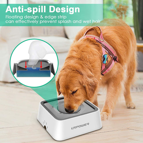 2.5L Large Capacity No-Spill Dog Water Bowl - Splash Proof Slow Feeder and Portable Travel Dispenser for Dogs, Cats, and Pets