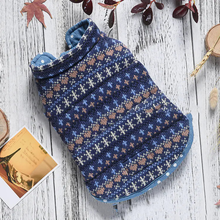 Double-sided Casual Polka-dot Dog Knitted Vest