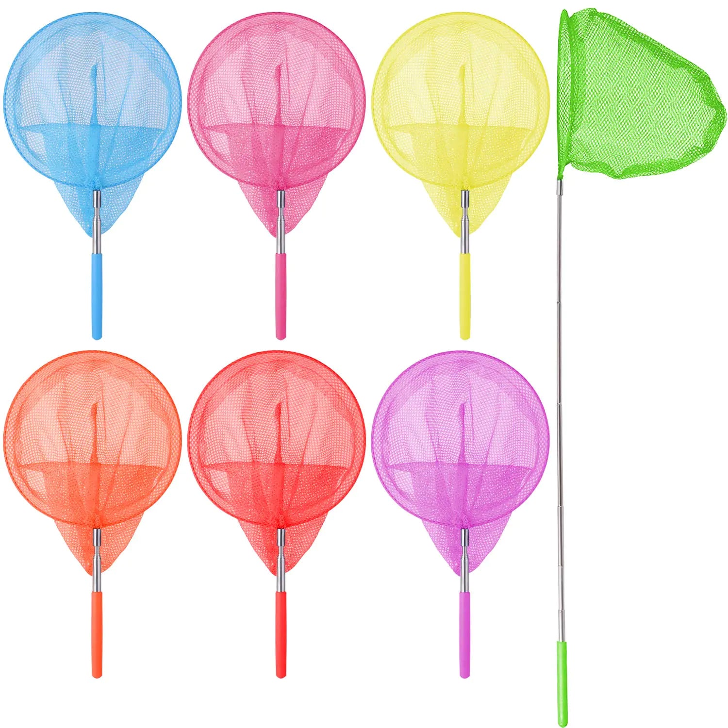 Mesh Fish Tank Net Aquarium Fish Net Fish Net for Fish Tank7 Pieces Colorful Mesh Fish Tank Net with Extendable Long HandleFish Catch Nets Fish Tank Aquarium for Indoor and Outdoor Use