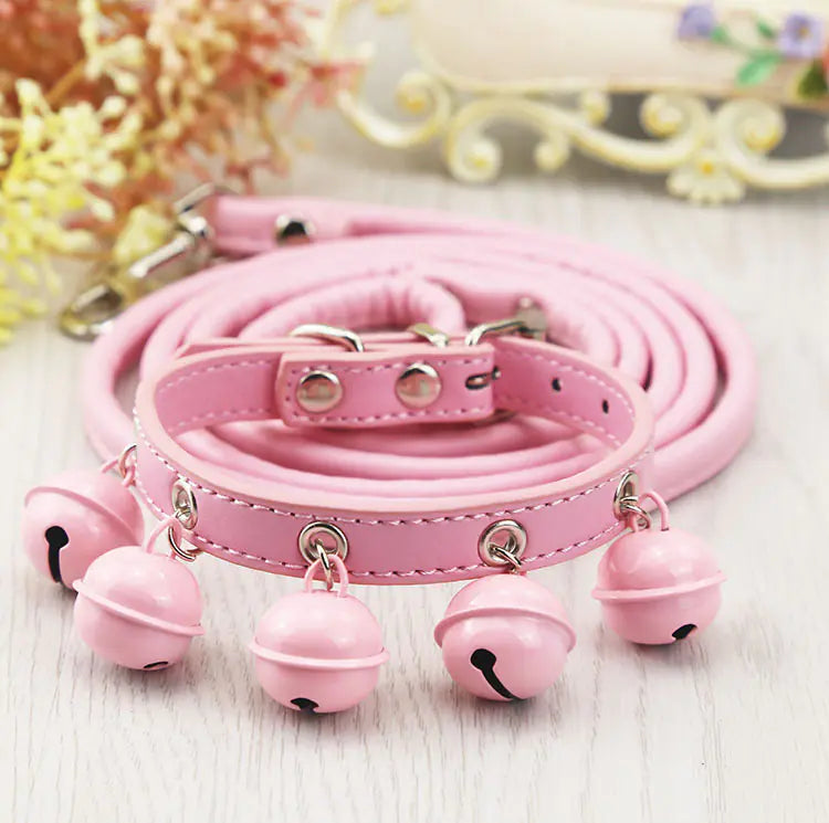 Dog and Cat Collars with Bell and Leash for Pets