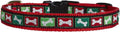 Christmas Bones Pattern Dog Collar - Medium (12 to 18 Inches, 1 Inch Width)