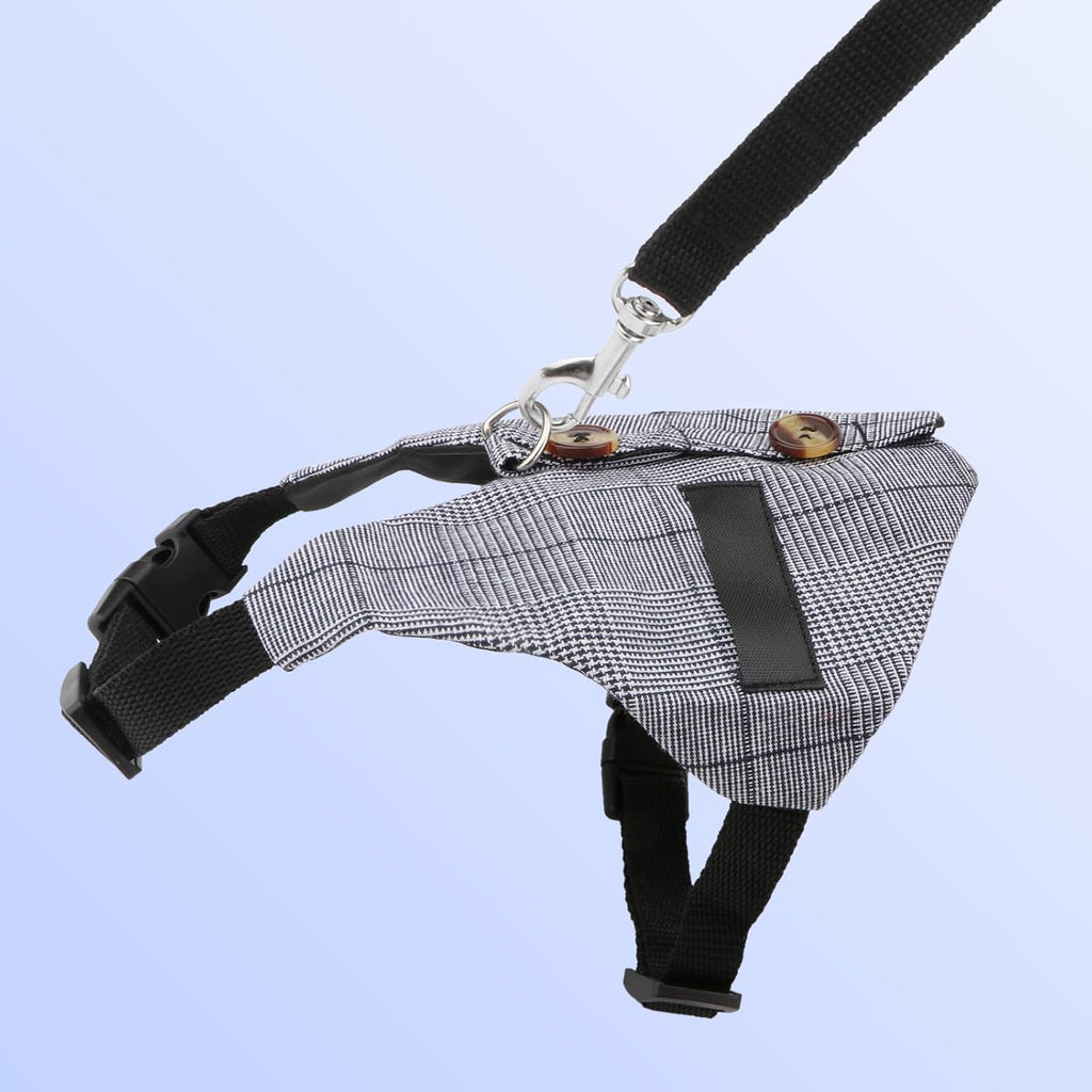 Adjustable Rabbit Vest Harness and Leash Set in Formal Suit Style for Small Animals (Size S)