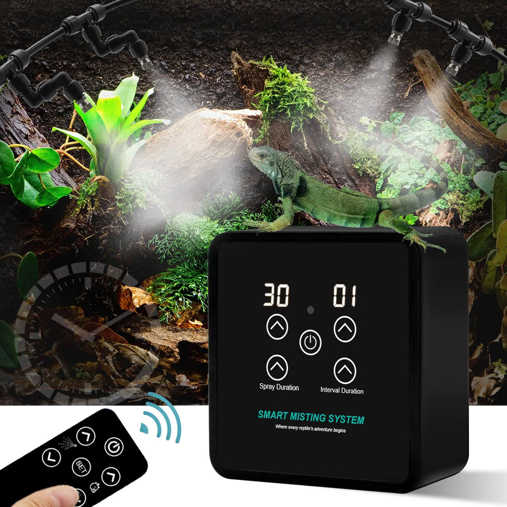 MECESOR Reptile Mister Humidifiers Smart Misting System for Reptile Terrariums Reptile Mister Automatic with Timer for Chameleons Snakes Frog Turtle Lizard