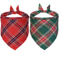 JOTFA 2 Pack Christmas Dog Bandanas Multi Sizes Plaid Dog Christmas Bandana Scarf Holiday Christmas Bandanas for Large Extra Large Dogs (Christmas-2 X-Large)