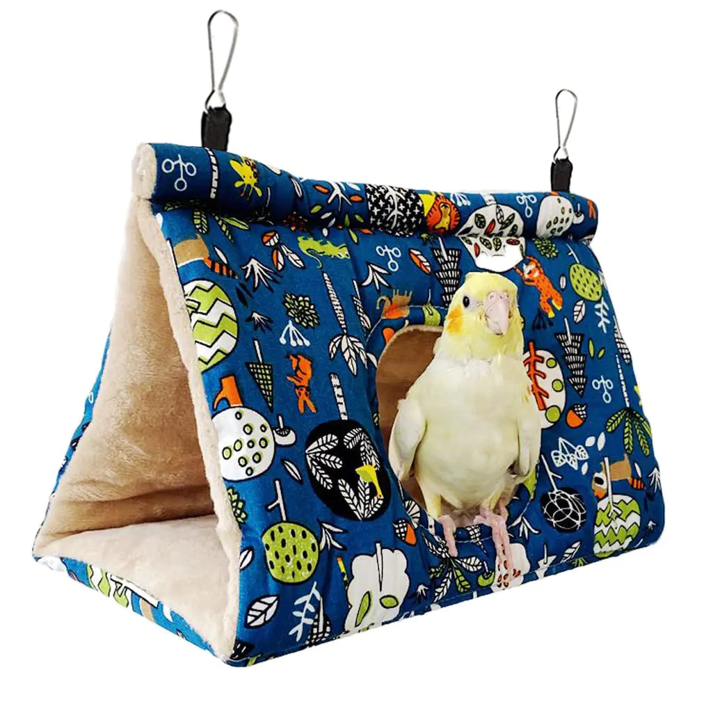 Xungieto Warm Bird Nest House for Cages Hanging Bird Bed Plush Bird Hammock Winter Bird Snuggle Hut for Parakeet Conure Lovebird Parrot Bird Cage Accessories