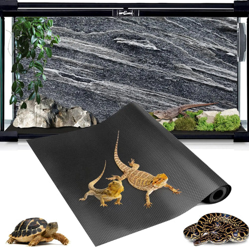 120 Gallon Reptile Terrarium Mat Liner 96" X 24" Bearded Dragon Tank Accessories Bearded Dragon Substrate for 4x2x2 Reptile Enclosure Reptile Bedding Carpet for Leopard GeckoLizardTortoise Black