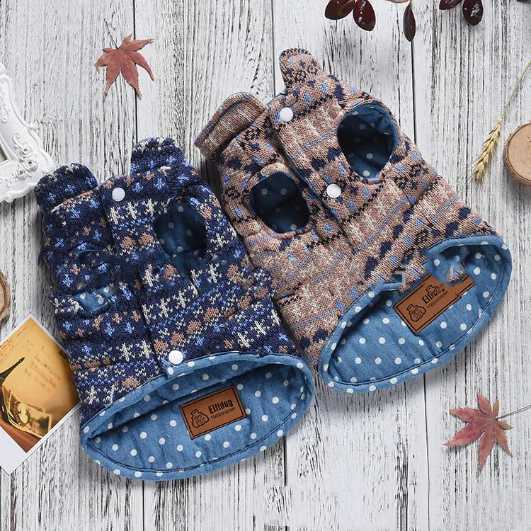 Double-sided Casual Polka-dot Dog Knitted Vest