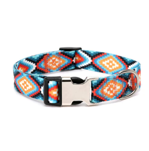 Ethnic Style Striped Dog Collar with Polyester Cotton