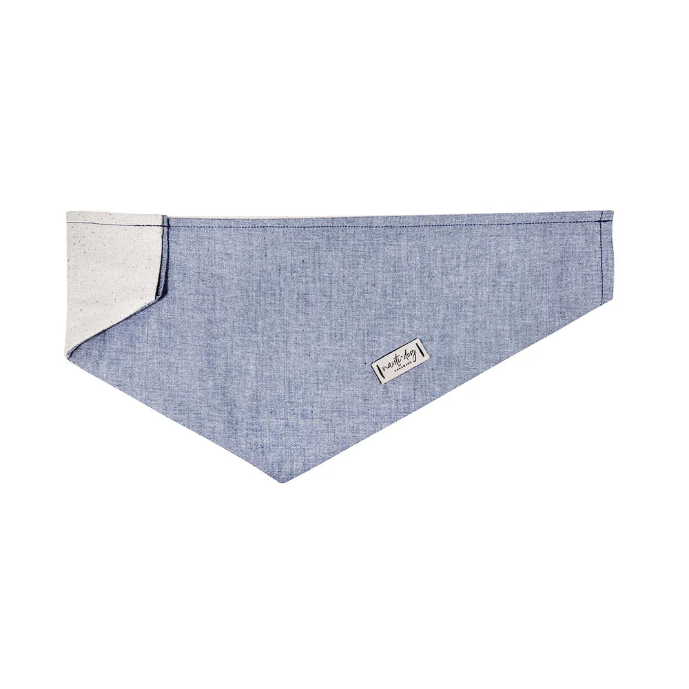 Chambray Oxford Snap-On Dog Bandana