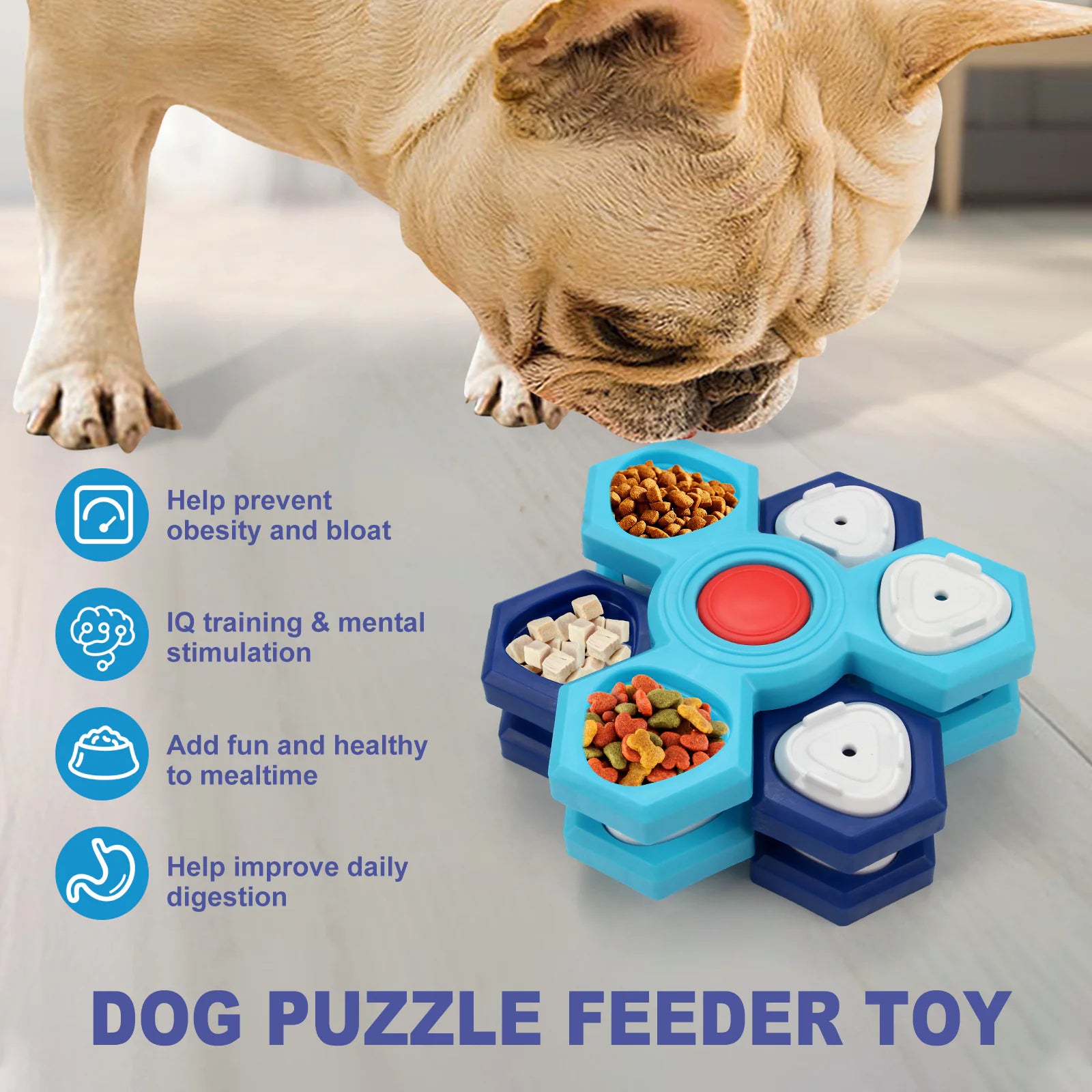Interactive Dog Treat Puzzle Toy